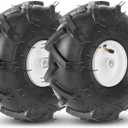 AR-PRO 11x4.00-4" Tiller Tire and Wheel, 3/4" Axle Bore Hole, 3-1/8" Centered Hub, Compatible with Craftsman and Troy-Bilt Tiller, 4Ply Pneumatic (Set of 2)