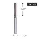 2 x 13mm Double Flute Straight Router Bit 1/2" Cutting Diameter, 1/4" Shank Flush Trim Cut Router Bit for Woodworking