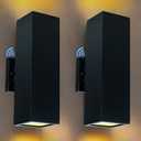 Up and Down Lights Outdoor Wall Light Dusk to Dawn, Exterior Light Fixture Wall Mount 1 Pack, Matte Black Front Porch Light, IP65 Outdoor Wall Sconce for Patio, Garage, Front Door - ETL Listed