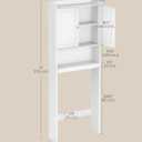 VASAGLE Over the Toilet Storage Cabinet, Bathroom Storage Cabinet with Doors, Adjustable Shelves, Space-Saving, Modern, 7.9 x 24.6 x 70 Inches, Cloud White UBTS008WH01S