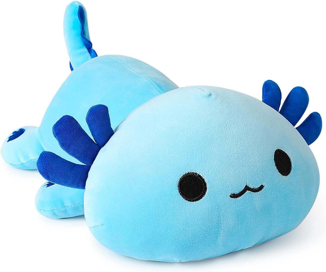 Onsoyours Cute Axolotl Plushie, Soft Stuffed Animal Salamander Plush Pillow, Kawaii Plush Toy for Kids (Blue Axolotl A, 13")