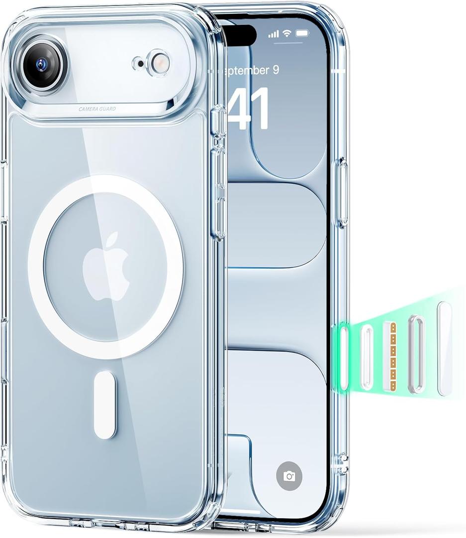 ESR for iPhone Air Case, Camera Control Cover, Compatible with MagSafe, Shockproof Military-Grade Protection, Magnetic Phone Case for iPhone Air, Classic Hybrid Case, Clear