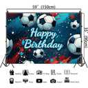 Soccer Happy Birthday Banner Backdrop Soccer Backdrop for Birthday Party Football Sports Themed Decorations Banner for Boys Party 6x4Ft