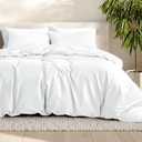 Bare Home Bedding Duvet Cover Oversized King Size - Premium 1800 Super Soft Collection - Lightweight, Cooling Duvet Cover - Soft Breathable Bedding (Oversized King, White) (01 - White (No Comforter))