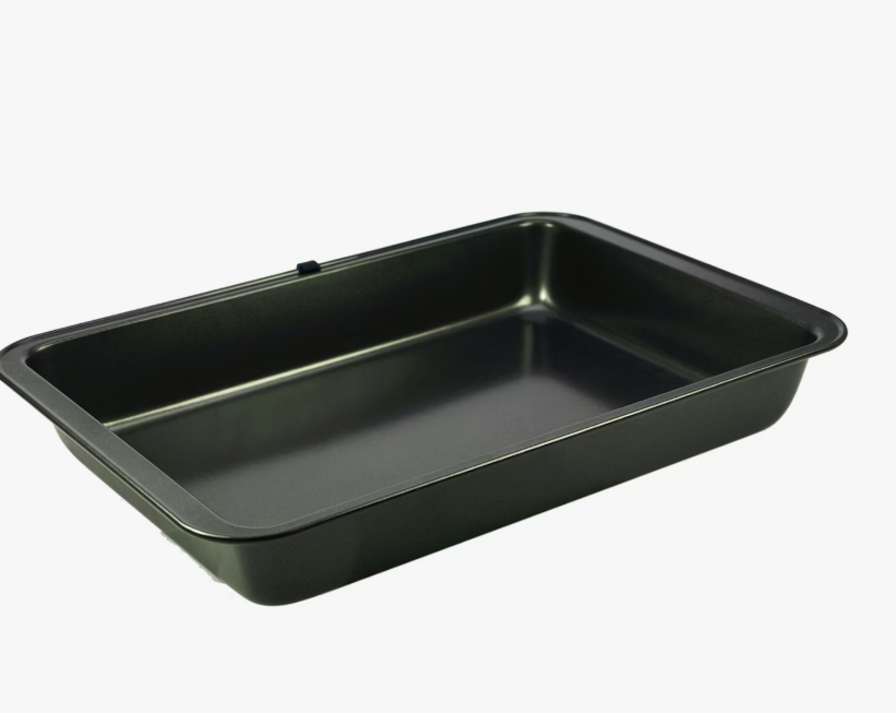 Oven Dish With Non-Stick Coating  Black Metal High-Sided Oven Dish (13.5 x 9In.)