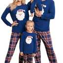 Honwenle Family Christmas Pajamas Matching Sets Soft Long Sleeve Family Christmas Pjs Sleepwear Holiday Lounge Set, Kids 130