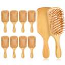 10 Pcs Bamboo Hair Brush Bulk, Hair Brushes Reduce Static Electricity Detangle Hairs Brushes for Women Wood Hairs Brushs Anti Tangle Paddle Brush for Women Men and Children(square)