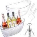 Ice Bucket for Parties, 2PCS Clear Acrylic Drink Buckets with Scoop & Metal Wine Bottle Opener, 5.5L Large Champagne Bucket Tub for Wine, Beer, Cocktail Bar & Mimosa Bar Supplies Cooler