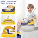 Maliton Potty Training Toilet Seat & Step Stool, 2-in-1 Anti-Slip Blue | Potty Seat + Separate Step Stool, Adjustable Fits More Toilets, Anti-Slip, Sturdy, Splash Guard, Easy cleanBoys & Girls.