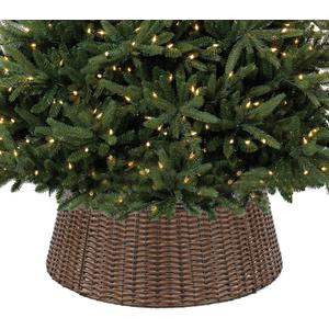 Christmas Tree Collar, 23 D Handmade Artificial Rattan Wicker Christmas Stand Tree Collar Basket Base Cover for Holiday Decoration