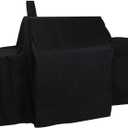 Heavy Duty Waterproof Grill Cover for Char-Griller 2121,2123 Grills and Char-Griller Smokers with Side Fire Box,Black