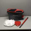 O-Cedar EasyWring Microfiber Spin Mop, Bucket Floor Cleaning System, Red, Gray, Standard