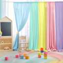 10x7ft Unicorn Backdrop Curtains -Pastel Rainbow Backdrop Photography Background for Girls Party Birthday,Baby Shower,Classroom,Mother's Day Decor-Wrinkle-Free Reusable Fabric,Easy to Hang
