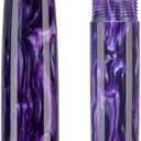 Asvine C80 Fountain Pen #8 Fine Nib Large Handcraft Pen with Converter Pen Case Collection Set (Purple Ripple)
