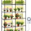 VEVOR Plant Stand with Grow Light, 6-Tier Large Tall Plant Shelf with 3000K 200W Full Spectrum Grow Light, Indoor Grow Light Shelf with Timer and Wheel for Seed Starting 47.2" L x 13.8" W x 70.8" H