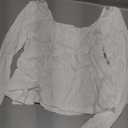 Women's Square Neck Peplum T Shirt Long Sleeve Button Front Going Out Tops Small