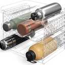 Simple Houseware 3-Tier Stackable Water Bottle Storage Organizer, Clear - Space Saving Bottle Holder for Kitchen, Pantry, and Refrigerator - Fits Stanley 40 oz Tumbler