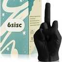 6sisc Middle Finger Scented Candle Black Danish Pastel Room Decor Aesthetic Pine Fragrance Natural Vegan Soy Wax Aromatherapy Candles Hand Gesture Candle for Home Bedroom Decoration Birthday Gift