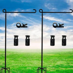 Garden Flag Stand-Holder-Pole High 50 Inch with 5 Prong Base Garden Flag Stopper and Anti-Wind Clip for Small Garden Flags 12 x 18,Decorative Flags,Yard Flags,Seasonal Flags 2 Pack