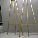 WATIHERE 46.7" Gold Easel Stand for Wedding Signs  No Assembly Needed, Adjustable, Sturdy Display for Art, Paintings, Posters, Pictures, and Home Dcor