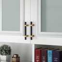 Haliwu 10 Pack Black Cabinet Pulls Black&Gold Cabinet Handles, Barrel Gold Dresser Drawer Pulls for Kitchen Hardware,3 inch (Hole Center Spacing76mm (3 inch))