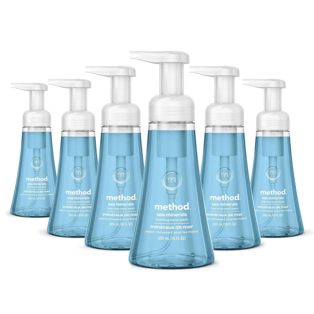 method Foaming Hand Wash, Sea Minerals, 10 fl oz, 6 pack | Hydrates & Softens Skin, Designed for Gentle Everyday Cleansing, With Notes of Bergamot, Lemon and Rosemary