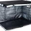 kefit Dog Crate Cover 24 inch, Kennel Cover for Wire Dog Cage, Black