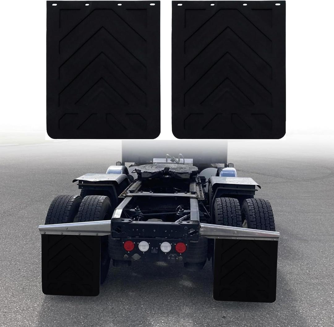 FUTAIHE Mud Flaps for Semi Trucks Black Polymer Tractor Trailer Heavy Duty Rubber Mudflaps Oversized Splash Guard, 24 x 30Inch, 2PCS