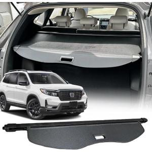 Cargo Cover Compatible with Honda Passport 2025 Accessories 2024 2023 2022-2019,Carbon Fiber Texture Retractable Trunk Cover Organizer Security Shielding Shade Tonneau Cover