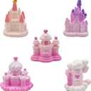 4Pcs Miniature Castle Figurines Mini Fairy Tale Princess House Figure Resin Fantasy Cake Toppers for DIY Fairy Garden Micro Landscape Desktop Decors