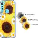 Phone Case for Moto G Stylus, Motorola G Stylus Case for Girls, Slim Shockproof Clear Floral Pattern Soft Flexible TPU Back Phone Protective Cover for Motorola Moto G Stylus 2020 (Sunflower)