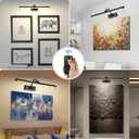 Tassuowell Picture Light Battery Operated with Remote, 3CCT Dimmable Picture Light for Paintings, Black Rechargeable 24 inch Battery Operated Wall Sconce for Art Lighting Gallery Portrait Artwork