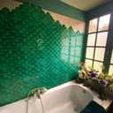 Mosaicowall Peel and Stick Backsplash self Adhesive Tile,3D Wall PU Gel Vinyl Tiles for Home Decor, Stick on Kitchen Bathroom Backsplash (Set of 10 Tiles) (Green)