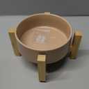 Petygooing Khaki Elevated/Raised Ceramic Dog Bowl for Small Breeds, Dog Food Water Dish with Stand,Pet Feeding Bowl with Anti Slip Rubber for Cats and Small Dogs Puppy 13.5 OZ (5.1In / 1.7 Cups)