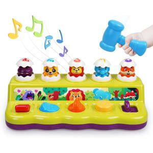 FS Toddler Pop Up Toy with Music and Light, Cause and Effect Toys for 6 9 12 18 Month Old Baby, Early Learning Educational Toys for 1 2 Year Old Boy and Girls Gifts