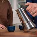 London Sip Stainless Steel Stovetop Espresso Maker Moka Pot Italian Coffee Percolator, Silver, 10 Espresso Cups, L
