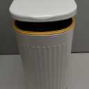 Slim Bathroom Trash Can with Soft Close Lid Stainless Steel Garbage Can Step Trash Binq with Removable Inner Bucket for Bedroom, Office, Kitchen (Matt White, 3.5 Gallons)