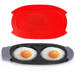 Microwave Egg Cooker Quick-Heat Egg Poacher for Breakfast Sandwiches Microwave Egg Fryer Dishwasher-Safe