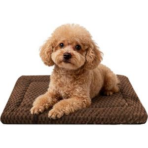 Dog Bed Crate Mat, Soft Durable Washable Anti-Slip Kennel Pad for Dogs & Cats, Reversible (Dark Brown, M(30"*20"*1.5"))
