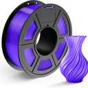 TECBEARS PLA 3D Printer Filament, PLA Filament 1.75mm, Neatly Wound 3D Printing Filament, Dimensional Accuracy +/- 0.02 mm, 1Kg Spool(2.2 lbs), Fits for Most FDM 3D Printers, PLA Transparent Purple