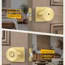 Goldenwarm Gold Door Knobs Interior, Privacy Bedroom Door Knob with Lock, Keyless Heavy Duty Stainless Steel Bathroom Door Handles, Brushed Gold Interior Locking Door Knobs 6 Pack for Home Office