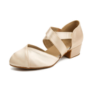 YYTing Women Swing Latin Ballroom Dance Shoes (Closed Toe, Suede Sole, Elastic Closure) 1.5 inch Heel YT26 10