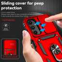for Samsung Galaxy A14 5G Case with Slide Camera Cover HD Screen Protector [Military Grade 16ft. Drop Tested] Magnetic Ring Holder Kickstand Protective Phone Case for Samsung Galaxy A14 5G, Red
