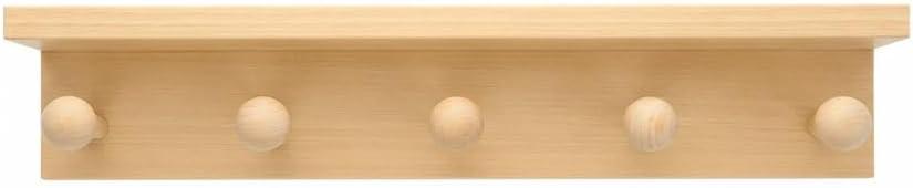 Wall Hooks with Shelf, Stylish Wall-Mounted Coat Rack with Shelf - Sturdy Wooden Design with 4 Hooks - Perfect for Organizing Entryways, Mudrooms, Kitchens, and Bathrooms,Rectangular