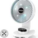 AMACOOL Battery Operated Camping Fan with Light, 20000mAh Rechargeable Clip on Fan with Hook & Digital Display, 112Hrs Running, 9 Speed, 360° Rotation Portable Small Fans for Tent Camping RV Travel