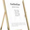Gold 5x7" Floating Picture Frames Adjustable for (3.5x5" & 4x6") Photos Elegant Tabletop/Shelf Display Picture Frames,Classy Wedding Frame,Thanksgiving,Christmas Gift Frame for Home & Office Decor