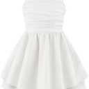 Arshiner Girls White Easter Dresses Formal Summer Beach Boho Hawaiian Casual Spaghetti Strap Midi Tween Girl Sundress Size 10-12