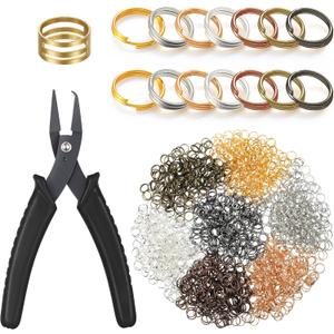 Hotop 1402 Pieces Split Jump Rings Set, Double Closed Jump Ring Multi Color Jewelry with Craft Loop Opener and Split Ring Plier for DIY Necklace Bracelet Craft Making