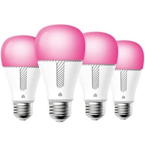 Kasa Smart Light Bulbs, 1000 Lumens High Brightness, 16M Color Changing, Dimmable Smart WiFi Light Bulb, Compatible with Alexa and Google Home, A19, 2.4GHz Wi-Fi only, No Hub Required, KL135(4-Pack)