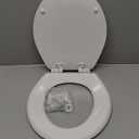Mayfair Cassel Slow Close Toilet Seat, Easy Clean, Non Slip Premium Wood Seat, Easy Install, Made in USA, Round, White